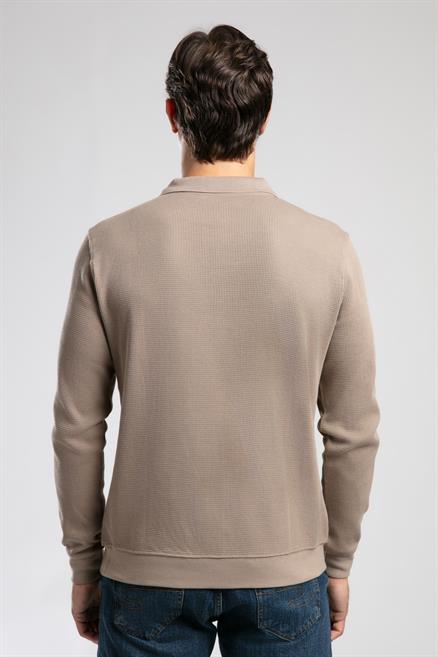 Sirius Erkek Polo Yaka Sweatshirt Kahverengi