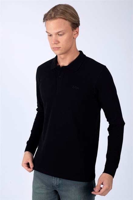 Soon Erkek %100 Pamuk Uzun Kol T-Shirt Siyah