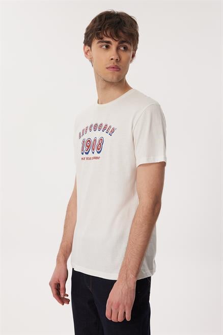 Sunny Erkek %100 Pamuk O Yaka T-Shirt Beyaz