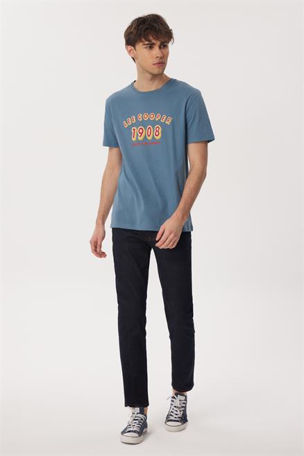 Sunny Erkek %100 Pamuk O Yaka T-Shirt İndigo