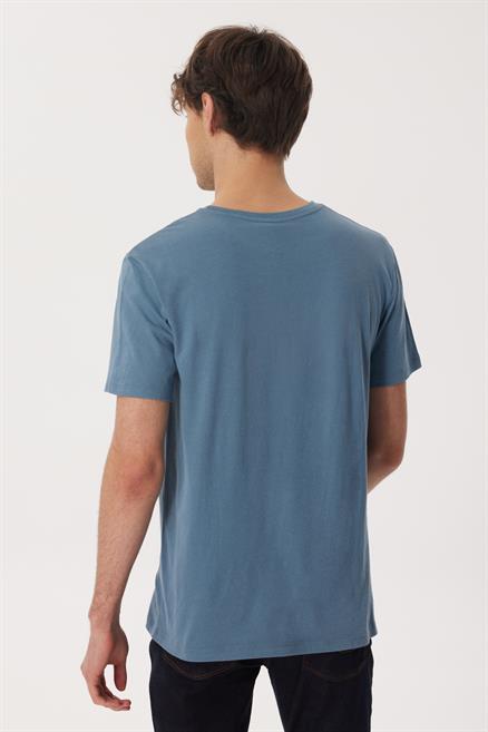 Sunny Erkek %100 Pamuk O Yaka T-Shirt İndigo