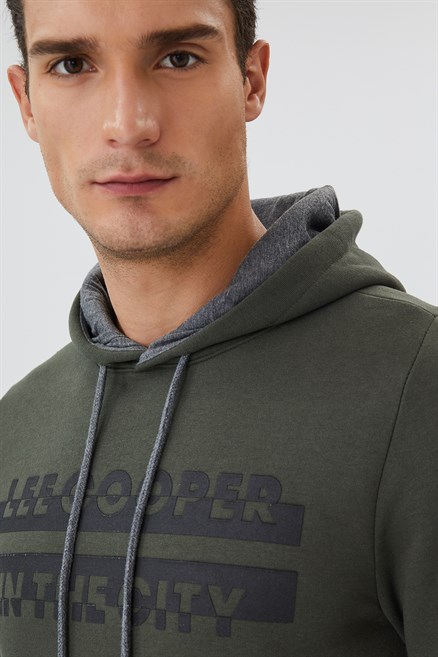 Tess Erkek Kapüşonlu Sweatshırt Haki