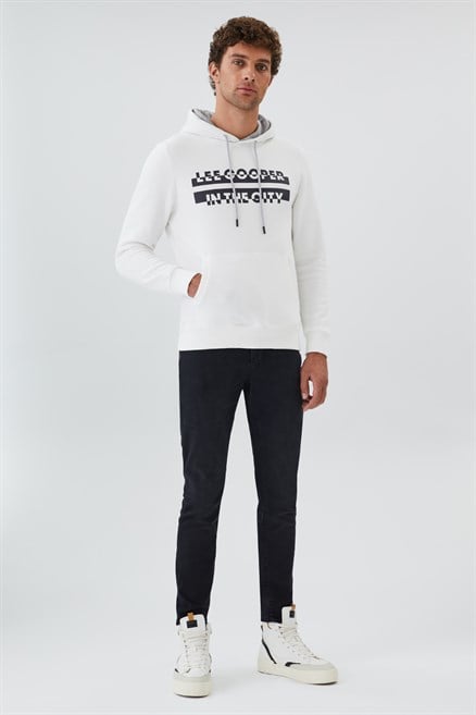 Tess Erkek Kapüşonlu Sweatshırt Off Whıte
