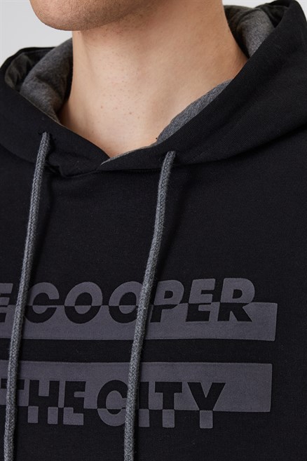 Tess Erkek Kapüşonlu Sweatshırt Siyah