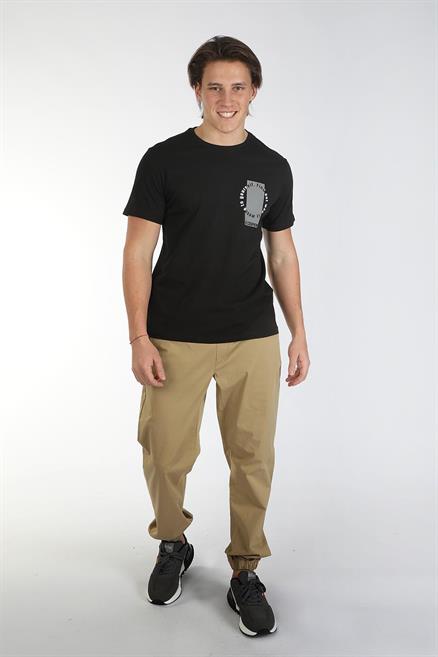 Tesse Erkek %100 Pamuk O Yaka T-Shirt Siyah