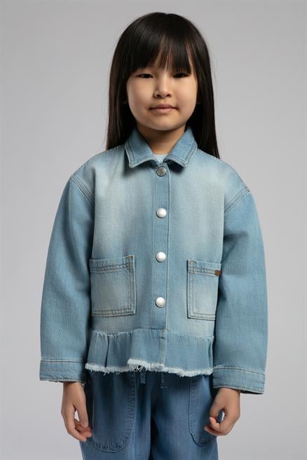 Tiara Kız Çocuk %100 Pamuk Jean Ceket Denim