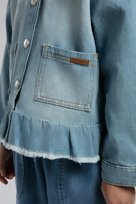 Tiara Kız Çocuk %100 Pamuk Jean Ceket Denim