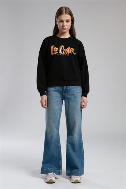 Tila Kadın O Yaka Sweatshirt Siyah