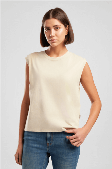 Tımeless Kadın %100 Pamuk Basic Bisiklet Yaka T-Shirt Beyaz