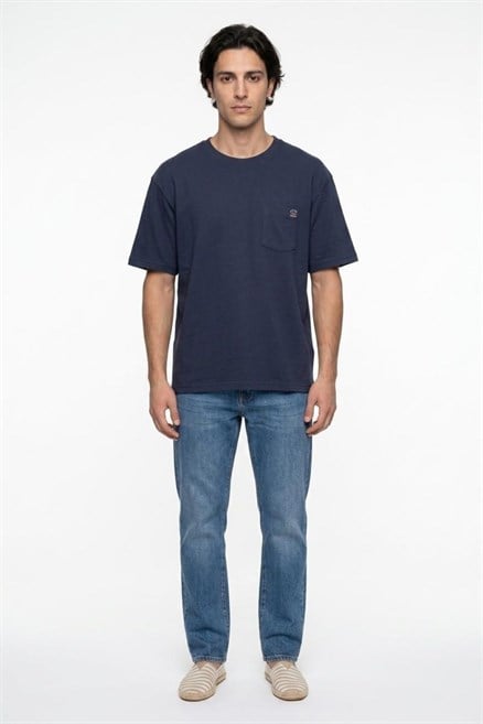 TODY Erkek Regular Fit Basic Bisiklet Yaka T-Shirt Lacivert