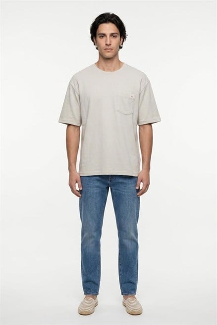 TODY Erkek Regular Fit Basic Bisiklet Yaka T-Shirt Taş