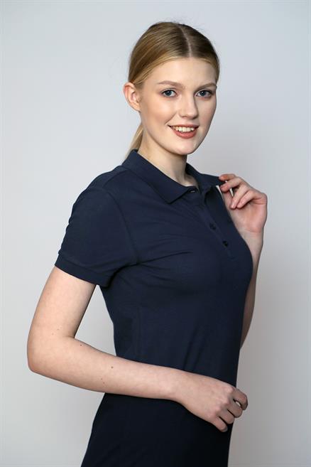 Tweed Kadın Pike Polo Yaka Elbise Lacivert