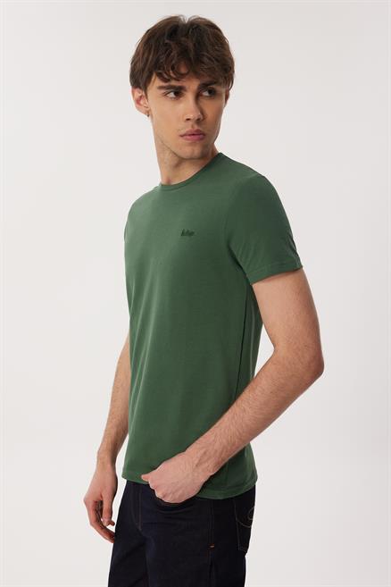 Twingo 1 Erkek %100 Pamuk O Yaka Pike T-Shirt Koyu Yeşil
