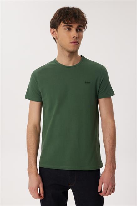 Twingo 1 Erkek %100 Pamuk O Yaka Pike T-Shirt Koyu Yeşil