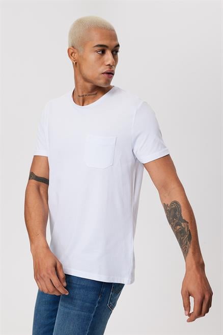 Twingo Erkek %100 Pamuk O Yaka Pike T-Shirt Beyaz