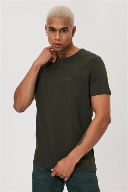 Twingo Erkek %100 Pamuk O Yaka Pike T-Shirt Haki