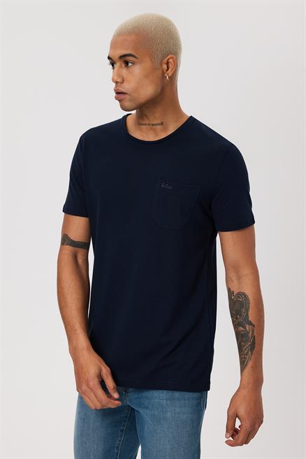 Twingo Erkek %100 Pamuk O Yaka Pike T-Shirt Lacivert