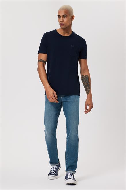 Twingo Erkek %100 Pamuk O Yaka Pike T-Shirt Lacivert