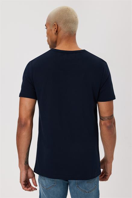 Twingo Erkek %100 Pamuk O Yaka Pike T-Shirt Lacivert