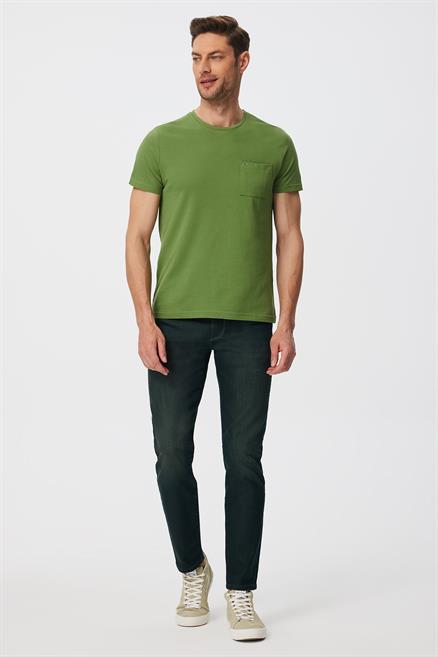 Twingo Erkek %100 Pamuk O Yaka Pike T-Shirt Yeşil