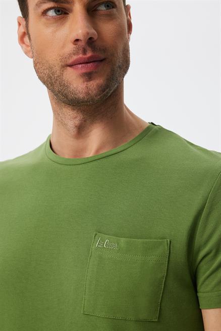 Twingo Erkek %100 Pamuk O Yaka Pike T-Shirt Yeşil