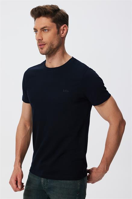 Twingos 1 Erkek %100 Pamuk Pike O Yaka T-Shirt Lacivert