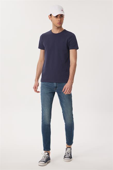 Twingos 3 Erkek %100 Pamuk Pike O Yaka T-Shirt Lacivert