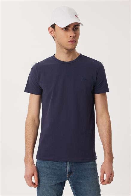 Twingos 3 Erkek %100 Pamuk Pike O Yaka T-Shirt Lacivert
