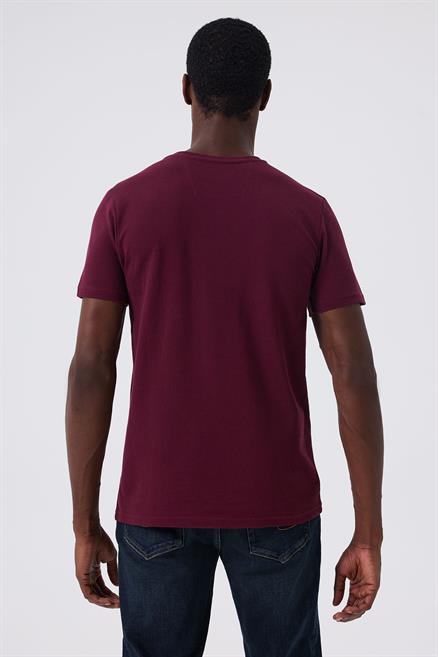 Twingos 6 Erkek %100 Pamuk Pike O Yaka T-Shirt Bordo