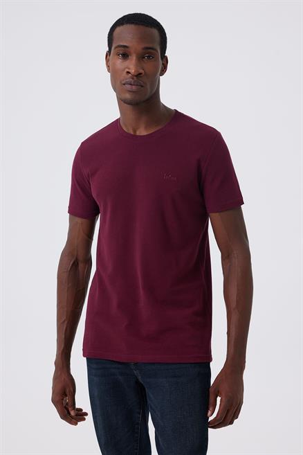 Twingos 6 Erkek %100 Pamuk Pike O Yaka T-Shirt Bordo