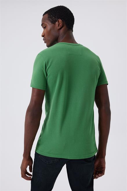 Twingos 6 Erkek %100 Pamuk Pike O Yaka T-Shirt Yeşil