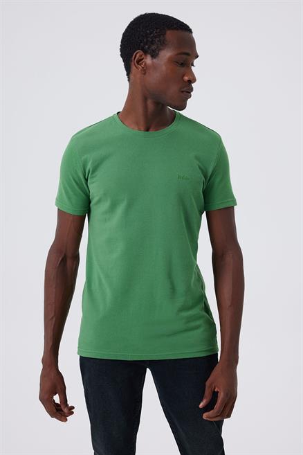 Twingos 6 Erkek %100 Pamuk Pike O Yaka T-Shirt Yeşil
