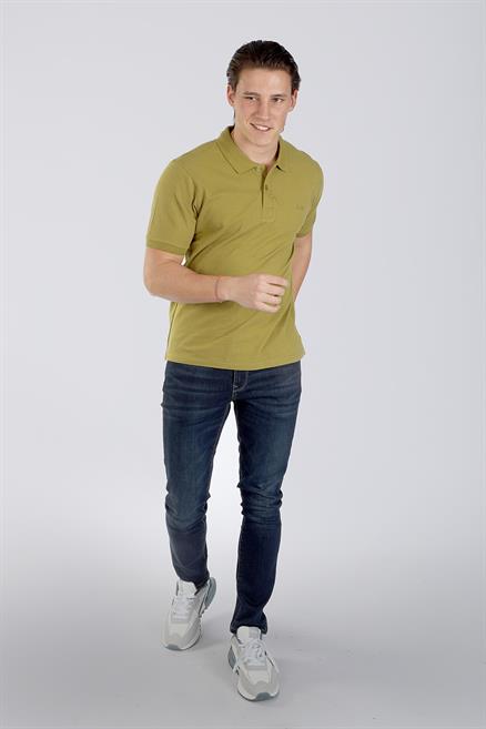 Twins 1 Erkek %100 Pamuk Pike Polo Yaka T-Shirt Yağ Yeşili