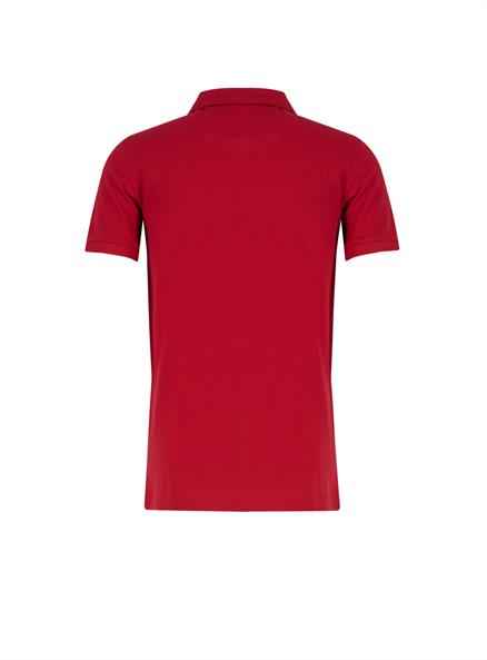 Twins Erkek %100 Pamuk Polo Yaka T-Shirt Koyu Kırmızı
