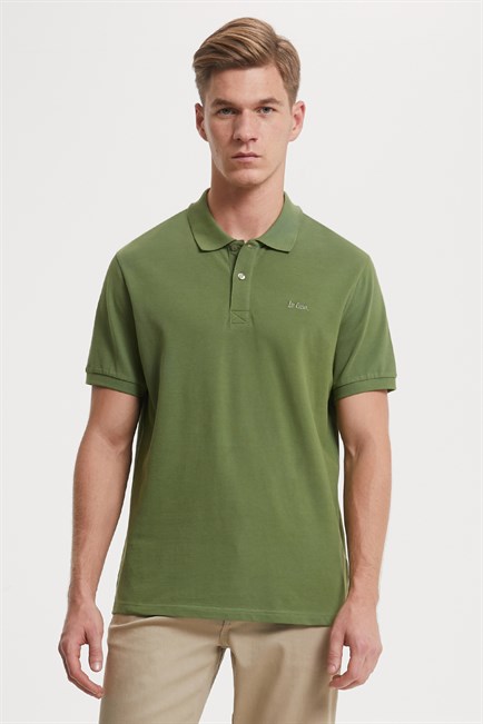 Twins Erkek %100 Pamuk Polo Yaka T-Shirt Yeşil