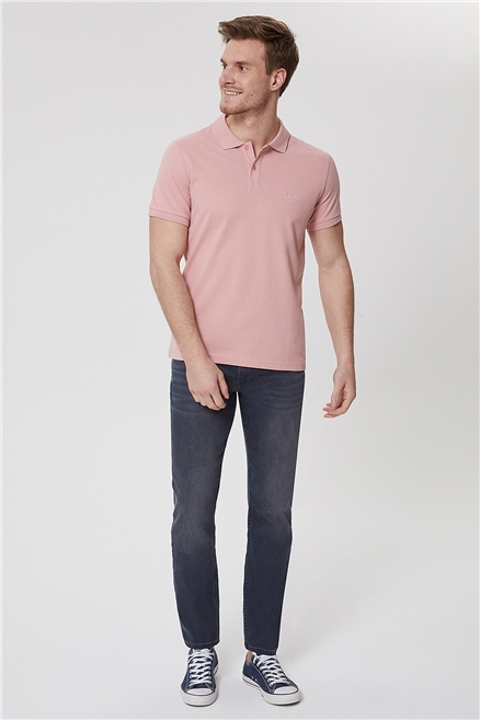 Twins Erkek %100 Pamuk Polo Yaka T-Shirt Pembe