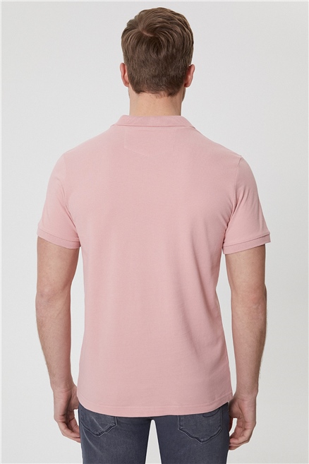 Twins Erkek %100 Pamuk Polo Yaka T-Shirt Pembe