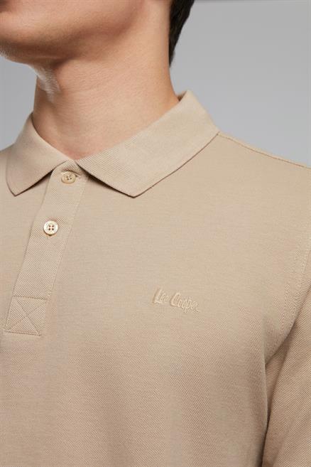 Twins Erkek %100 Pamuk Polo Yaka T-Shirt Bej