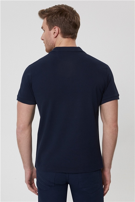 Twins Erkek %100 Pamuk Polo Yaka T-Shirt Lacivert