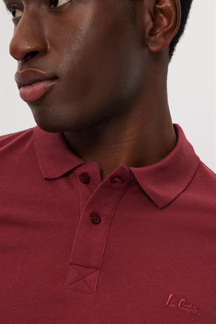 Twins Erkek %100 Pamuk Polo Yaka T-Shirt Bordo