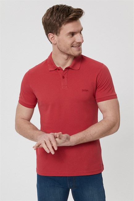 Twins Erkek %100 Pamuk Polo Yaka T-Shirt Kırmızı