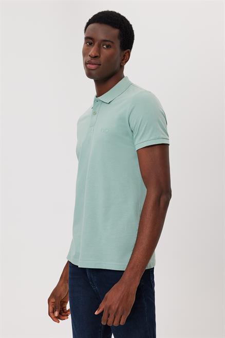 Twins Erkek %100 Pamuk Polo Yaka T-Shirt Çağla Yeşili
