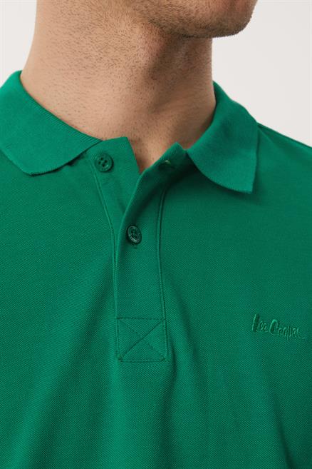 Twins Erkek %100 Pamuk Polo Yaka T-Shirt Canlı Yeşil