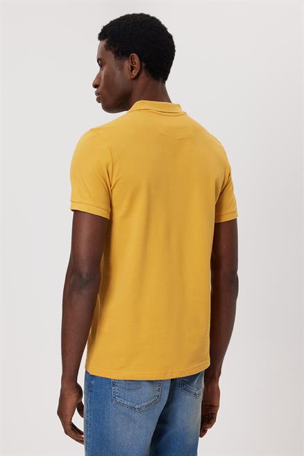 Twins Erkek %100 Pamuk Polo Yaka T-Shirt Hardal