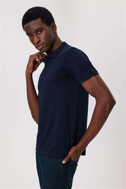 Twins Erkek %100 Pamuk Polo Yaka T-Shirt Lacivert