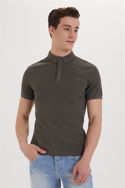 Tylen Erkek %100 Pamuk Polo Yaka T-Shirt Haki
