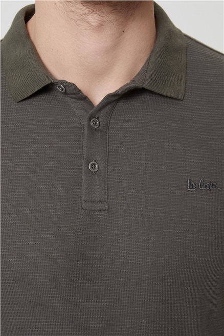 Tylen Erkek %100 Pamuk Polo Yaka T-Shirt Haki