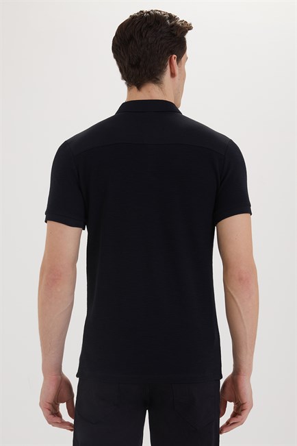 Tylen Erkek %100 Pamuk Polo Yaka T-Shirt Siyah