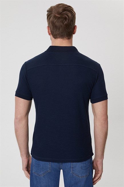 Tylen Erkek %100 Pamuk Polo Yaka T-Shirt Lacivert