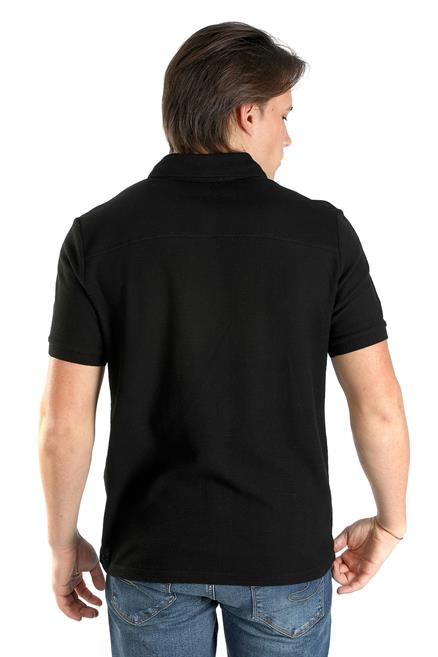Tylen Erkek %100 Pamuk Polo Yaka T-Shirt Siyah